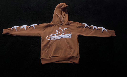 brown and white mask hoodie