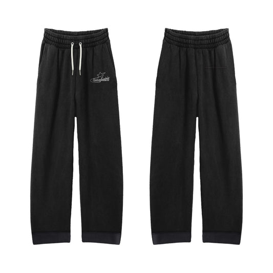 Black and gray sweatpants