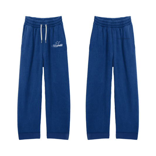 Blue and white sweatpants