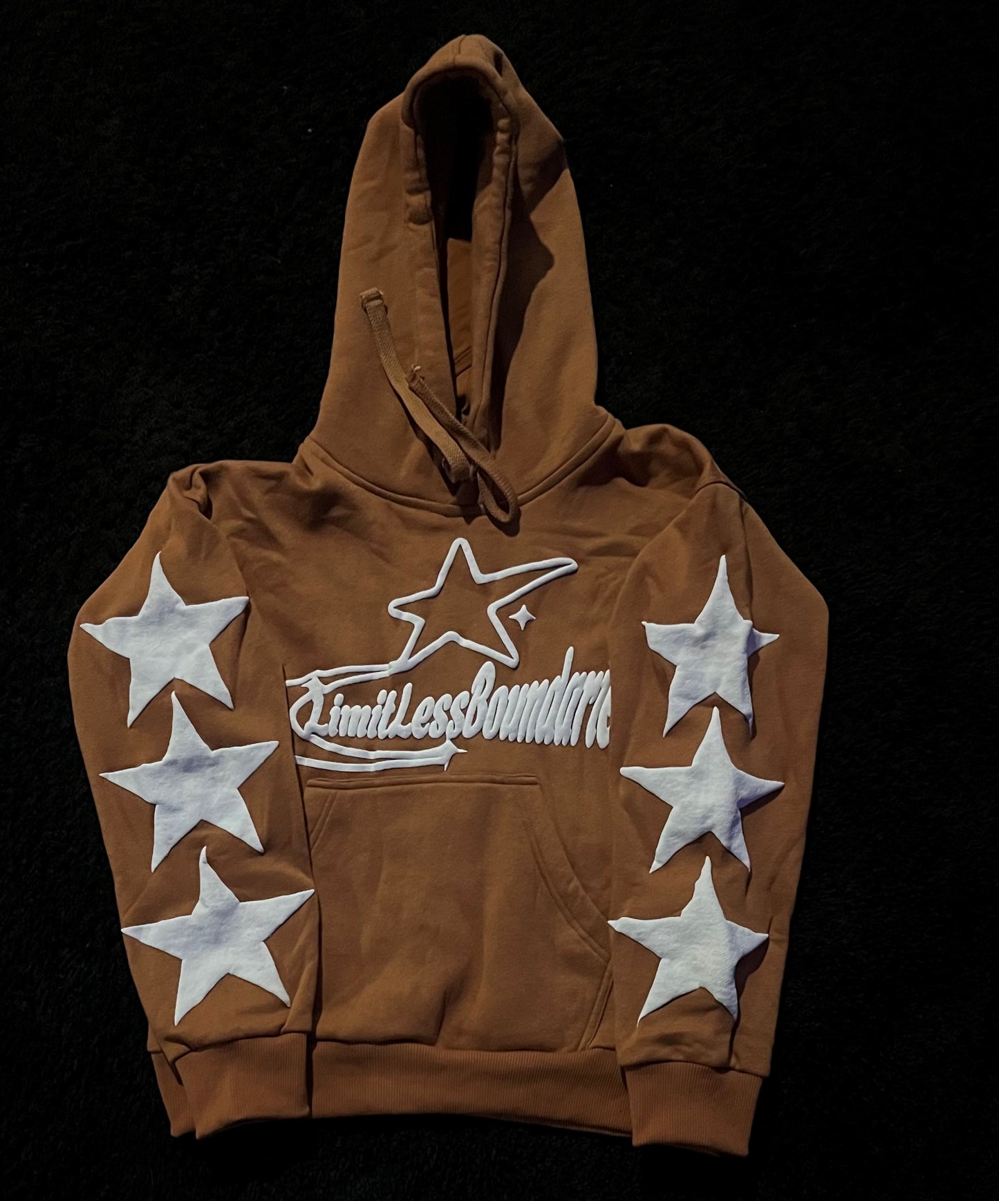 brown and white mask hoodie