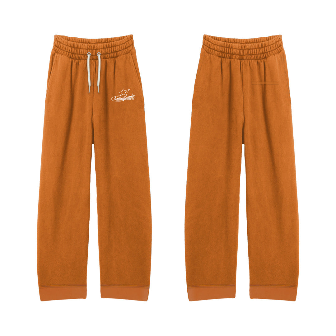 Orange and white sweatpants