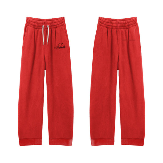 Red and black sweatpants