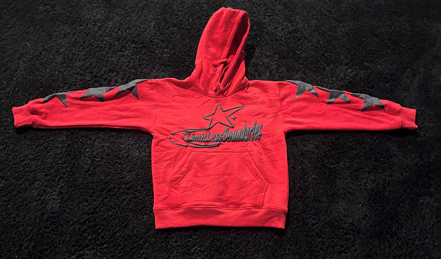 red and black mask hoodie